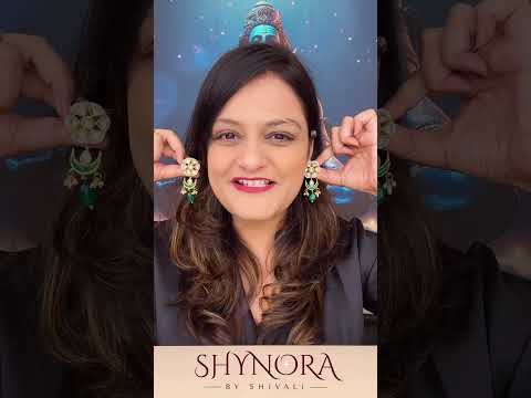 Emerald Crescent Kundan Earrings