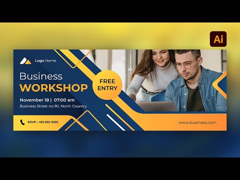 Business Workshop Instagram Post Design in Adobe Illustrator