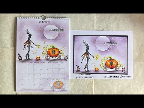 Ariel Casting Her Spell in October by Jo Rice #laviniastamps #calendar #halloween