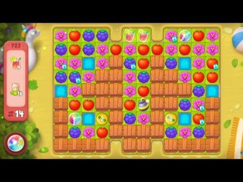 Gardenscapes Level 723 Hard Level All Goals Complete - Playrix Gameplay