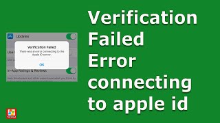 verification failed There was an error while connecting to apple id server [Fix]