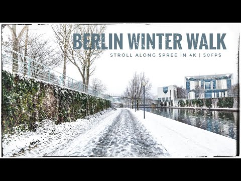 BERLIN WINTER WALK 2021 along Spree from Bellevue to German Reichstag Building in 4K | 50fps | ASMR