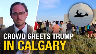 Onlookers excited for rare chance to see Air Force One as Trump exits G7 summit