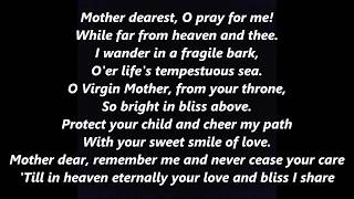 MOTHER DEAR O PRAY FOR ME Marian May Crowning Blessed Mother hymn Lyrics Words text
