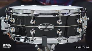 Video thumbnail for Pearl 14x5 Hybrid Exotic Kapur Fiberglass Snare Drum (HEK1450308) by Memphis Drum Shop