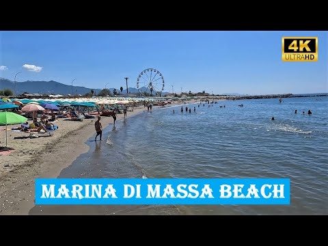 MARINA DI MASSA BEACH | ITALY | 4K | Spiaggia Libera | Tyrrhenian Sea