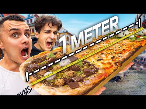 NUR 1 METER lange Gerichte für 1 Tag essen  *mit 1 Meter Pizza*