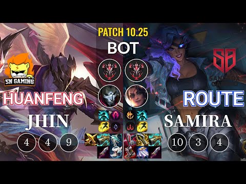 SN huanfeng Jhin vs SB Route Samira Bot - KR Patch 10.25