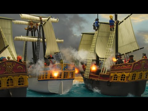 Der verborgene Schatz der Piraten 🏴‍☠️ | Kämpfe gegen die Royal Navy! Stop-Motion-Playmobil!