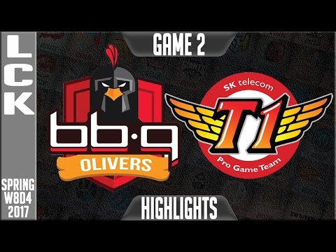 bbq Olivers vs SKT T1 Highlights Game 2 - LCK Week 8 Day 4 Spring 2017 BBQ vs SKT G2