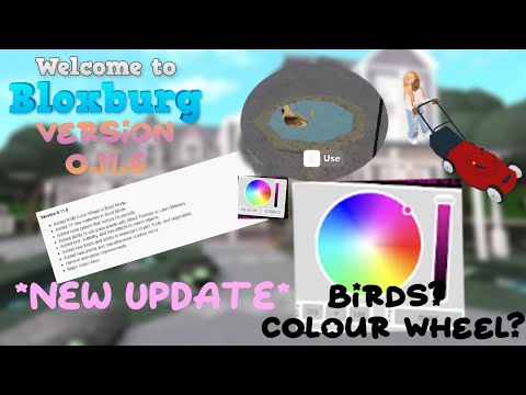 *NEW* |BLOXBURG UPDATE  0.11.6|BLOXBURG COLOR WHEEL| Bees, Birds, Lawn mowers and more!|