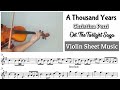 Free Sheet A Thousand Years Christina Perri Violin Sheet Music