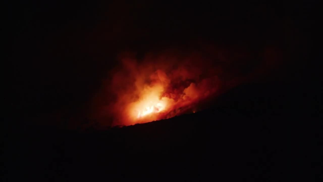 Wildfire Spreading At Night Stock Video