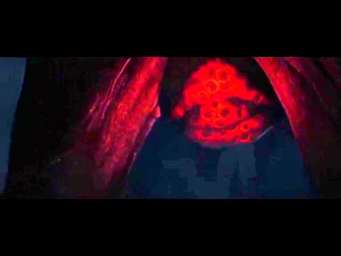 HD Godzilla 2014 scene/clip female muto attacks the train on the bridge HD