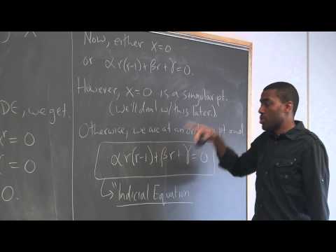 Math 391 Lecture 19 - More series solutions, Euler Equations and Singular Points