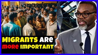 Chicago Mayor Brandon Johnson give a big middle (feengur) to Chicagoan passing 70M for Migrants!