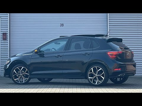 Volkswagen NEW Polo R-Line 2022 in 4K Deep Black Pearl 18 inch Faro Walk Around & detail inside