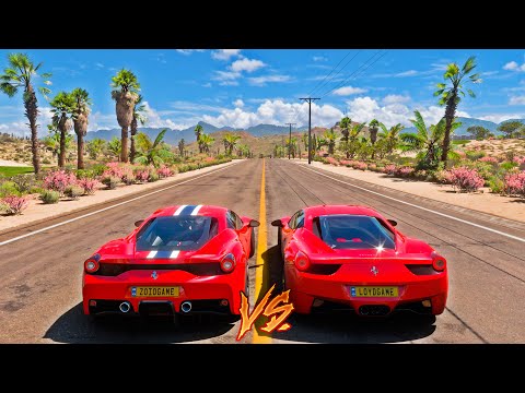 QUEM ANDA MAIS? FERRARI 458 SPECIALE VS FERRARI 458 NORMAL - FORZA HORIZON 5