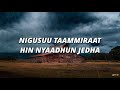 NIGUSUU TAAMMIRAAT HIN NYAADHUN JEDHA Lyrics