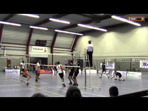 Volleybal Heren 1e div A: De Witte Olhaco H1 - AVV Keistad H1 [11-04-2015]