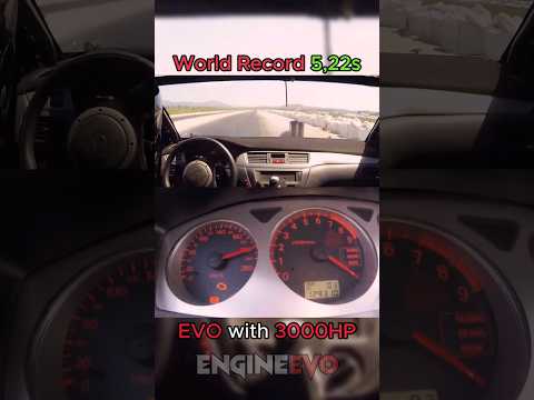 12000 RPM EVO🚀🏁 World Record Acceleration 0-200km/h in 5,22s #evo #boost #motorsport #mitsubishi