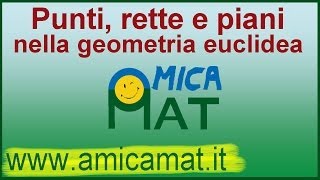 Punti, rette e piani nella geometria euclidea