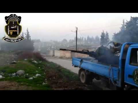 استهداف قوات النظام برشاش 14.5 من قبل لواء الإيمان بالله في حاجز جنان في ريف حماة