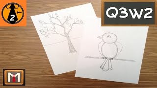 How to Draw Birds in a Tree