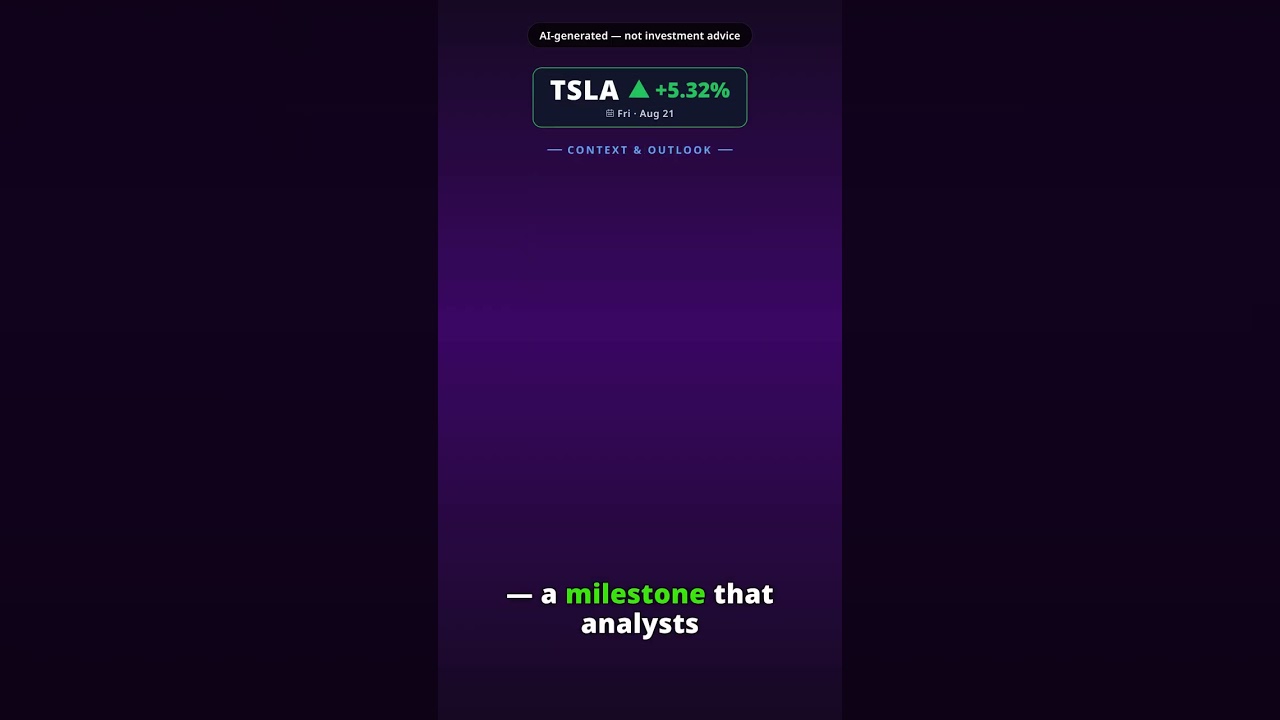 Why Is Tesla Stock Jumping Today? TSLA +5.32% (Aug 21)
