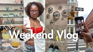NYC WEEKEND VLOG : GIRLS DAY OUT + brand  events, GRWM chill and MORE..