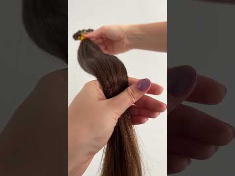 Волосся для гарячого нарощування на капсулах, 45 см, пряме, 100 пасм, коричневе (04) video