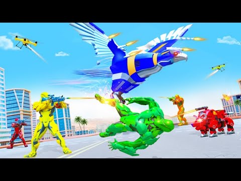 US Police Robot Transform Eagle City Rescue Mission Android Gameplay