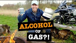 Welke camping brander op de motor? Alcohol vs Gas Test