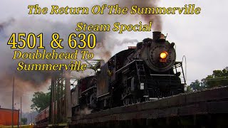 Summerville Steam Special Double Header with 630 and 4501 in Summerville, GA on 9-16-2023
