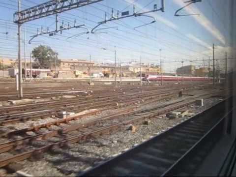 Train leaving Termini station for Fiumicino airport