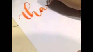 Brush calligraphy demo: thank you