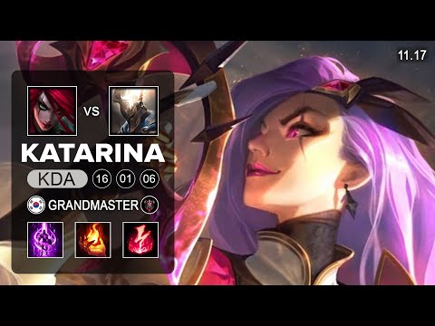 Katarina Mid vs Pantheon - KR Grandmaster  - Season 11 Patch 11.17