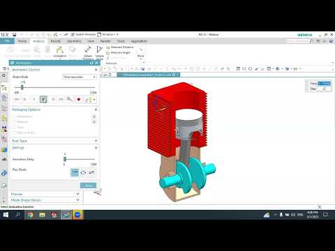 Siemens NX Single piston engine assembly animation and simulation #NX #siemens #animation #engine