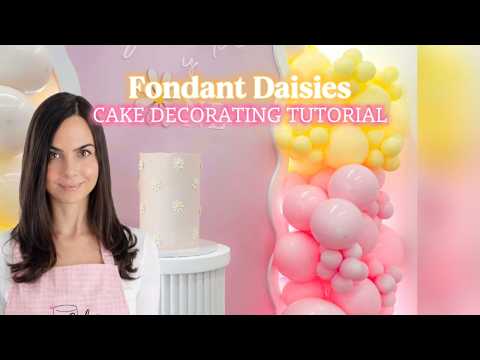 Easy Fondant Daisies 🌼 | Cake Decorating Tutorial #fondantflowers #cakedecoratingtutorials