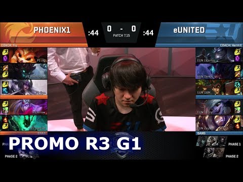 Phoenix1 vs eUnited Game 1 | Round 3 Promotion/Relegation S7 NA LCS Summer 2017 | P1 vs EUN G1 1080p