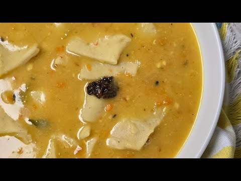 Scrumptious Dhal Dumpling Soup ( Vegan )