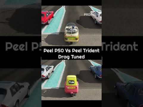292 hp Peel P50 Vs Three Wheeler Peel Trident Drag Race