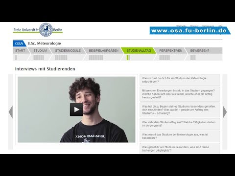 B.Sc. Meteorologie studieren an der Freien Universität Berlin