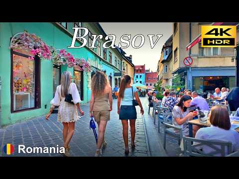 Brasov Walking Tour | Evening walk through the historical center of Brasov | Romania🇷🇴 [4K HDR]