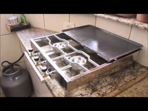 Fogão 48 X 48 Cm Fogareiro Camping 3 Bocas Chapa Bifeteira - R$ 199,50