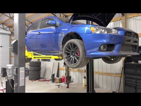 Evo X Front / Upstream o2 Sensor Replacement. Side skirts installed.
