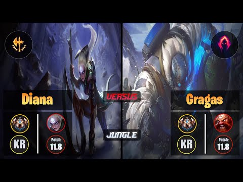 Challenger DIANA [Conqueror] (Jungle) VS  GRAGAS - Challenger KR Patch 11.8