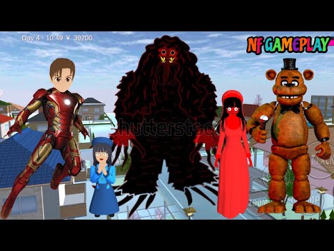 KUNTI FREDDY FNAF dan GENDERUWO Menyerang Kota 🌇, IRONMAN Yuta Marah 😡 - Sakura School Simulator