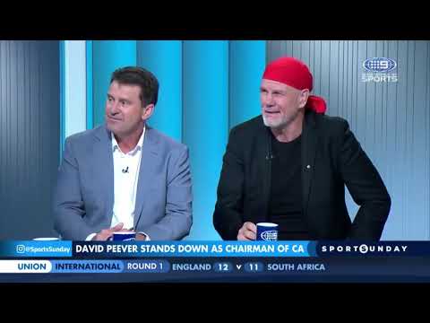Former Australian cricket captain Ian Chappell sledges former Wallaby Peter FitzSimons