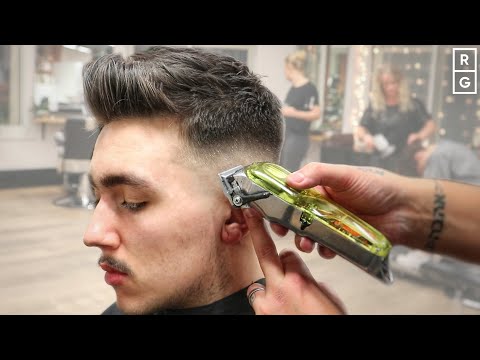 Textured Quiff Haircut With Skin Fade